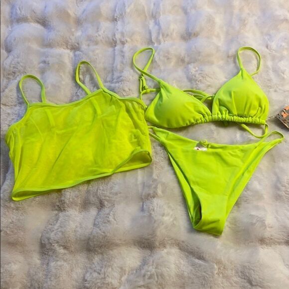 Shekini Neon Green Bikini Set - Picture 1 of 9